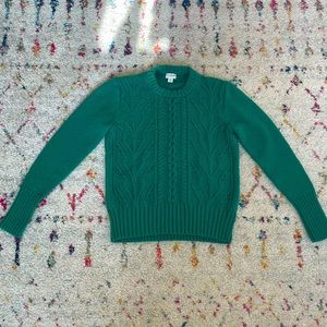 J Crew Cable Knit Crewneck Wool Sweater